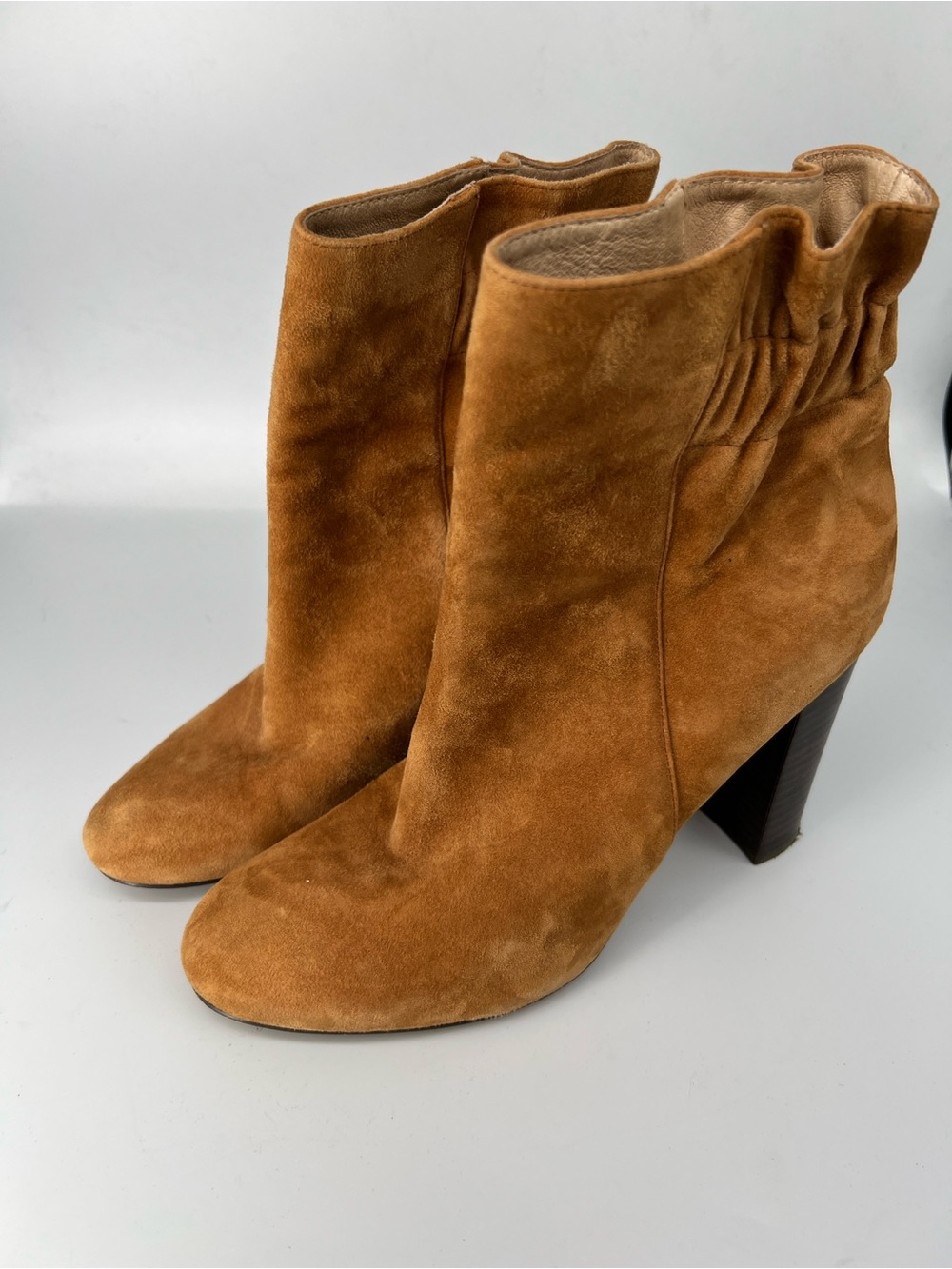 Alex & Alex women’s tan suede heeled boots